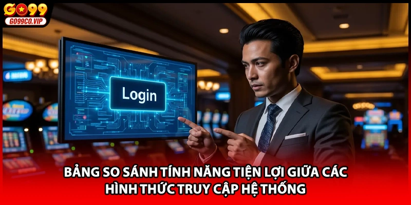 Bảng so sánh tính năng tiện lợi giữa các hình thức truy cập hệ thống